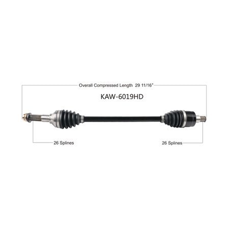 Wide Open Heavy Duty CV Axle for KAW HD FRONT L/R KAF820 MULE 16-20 KAW-6019HD